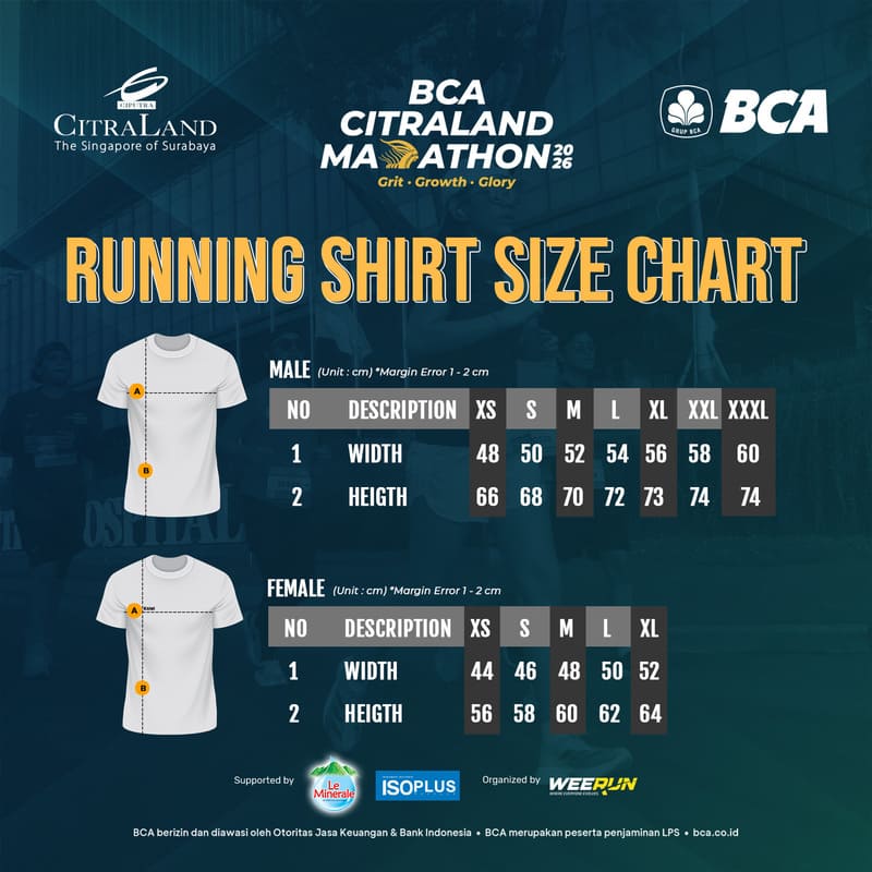Tee Size Chart