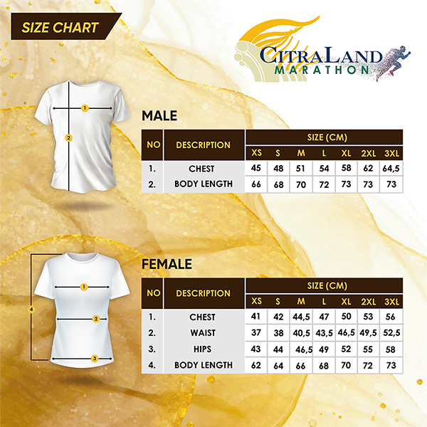 Tee Size Chart