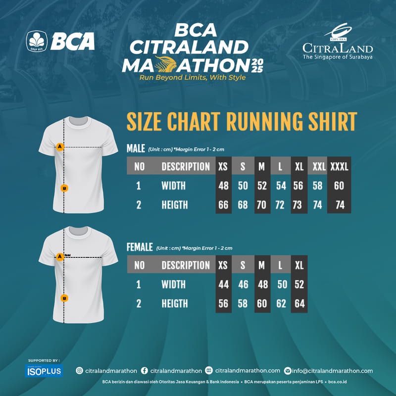 Tee Size Chart